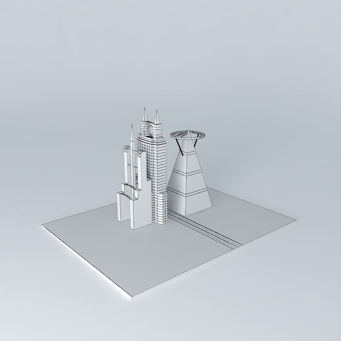 little city progress Free 3D model_4