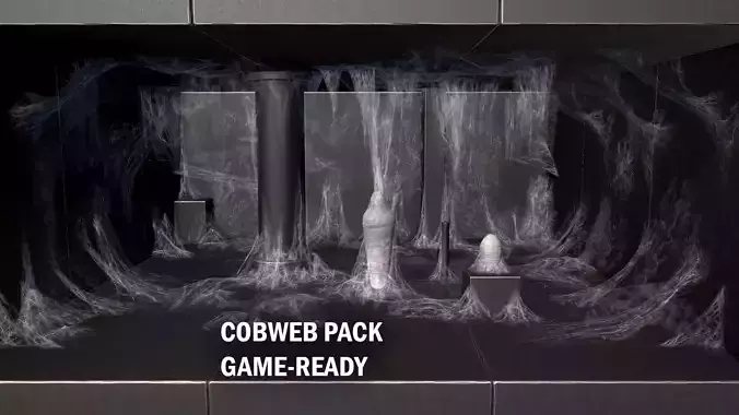 Cobweb pack Low-poly 3D model