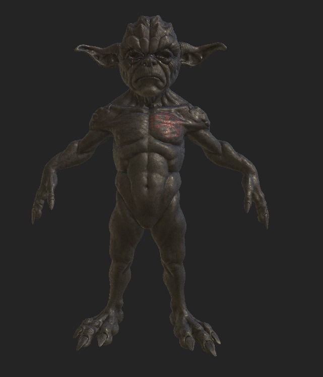 Yoda Starwars Fan Dark Side Low-poly 3D model_2