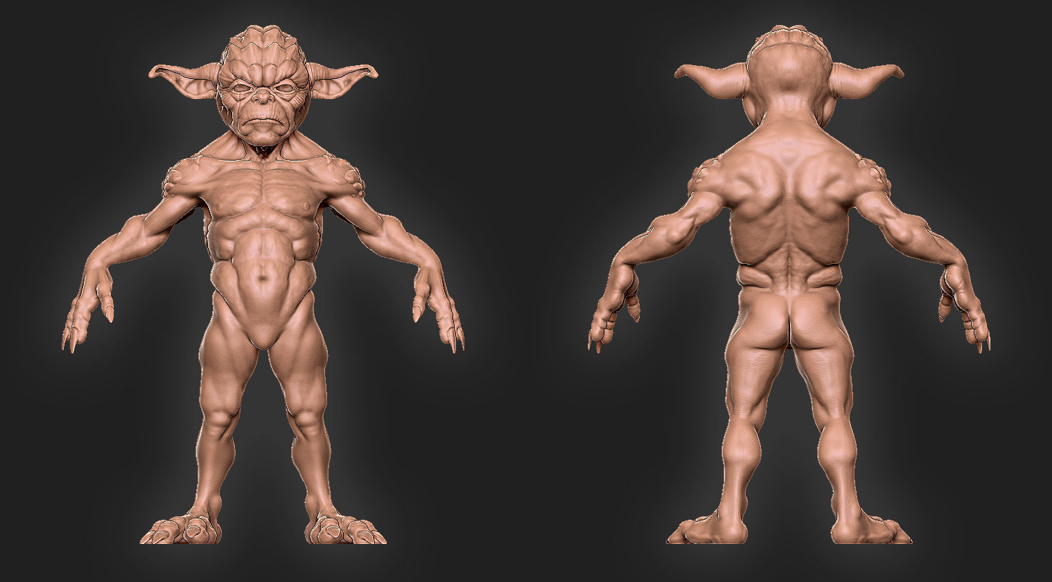 Yoda Starwars Fan Dark Side Low-poly 3D model_8