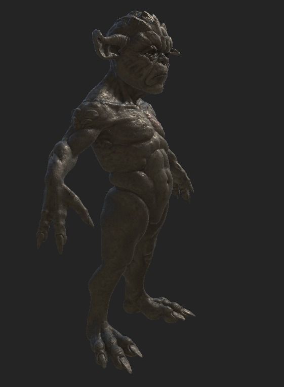 Yoda Starwars Fan Dark Side Low-poly 3D model_3