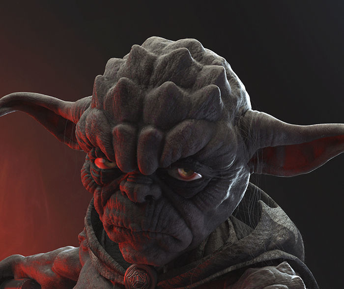 Yoda Starwars Fan Dark Side Low-poly 3D model_12