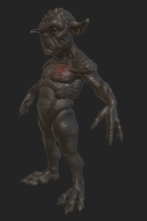 Yoda Starwars Fan Dark Side Low-poly 3D model_7