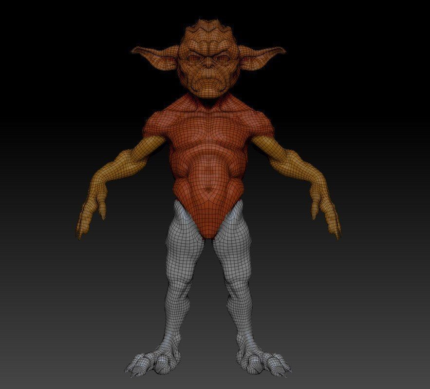 Yoda Starwars Fan Dark Side Low-poly 3D model_9
