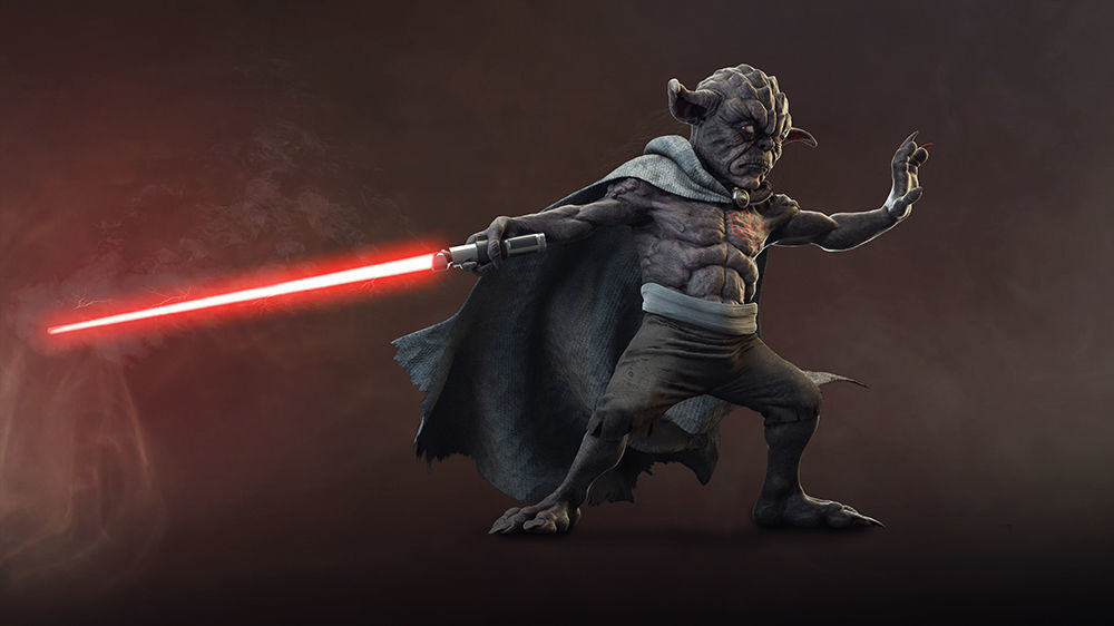 Yoda Starwars Fan Dark Side Low-poly 3D model_13