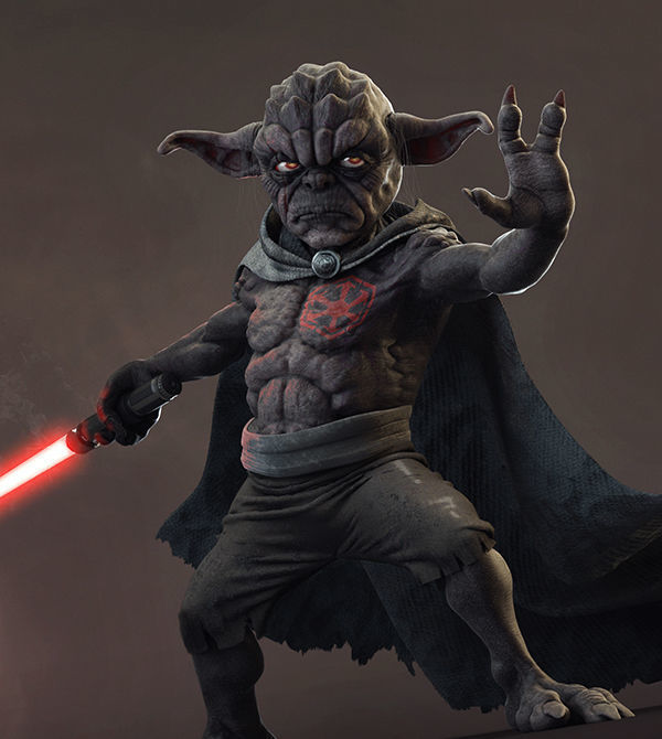 Yoda Starwars Fan Dark Side Low-poly 3D model_11