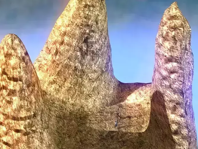 3 Mountains terrain Low-poly 3D model