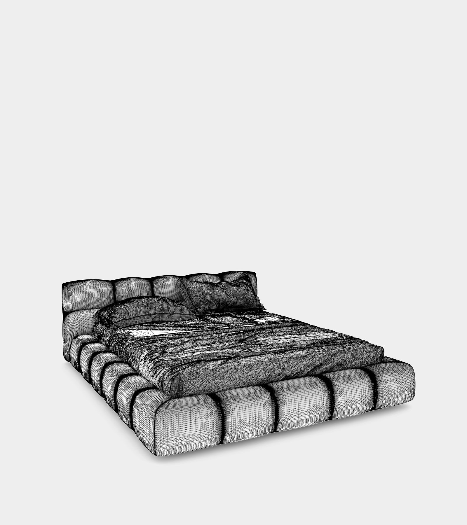 Modern leather bed 3D model_2