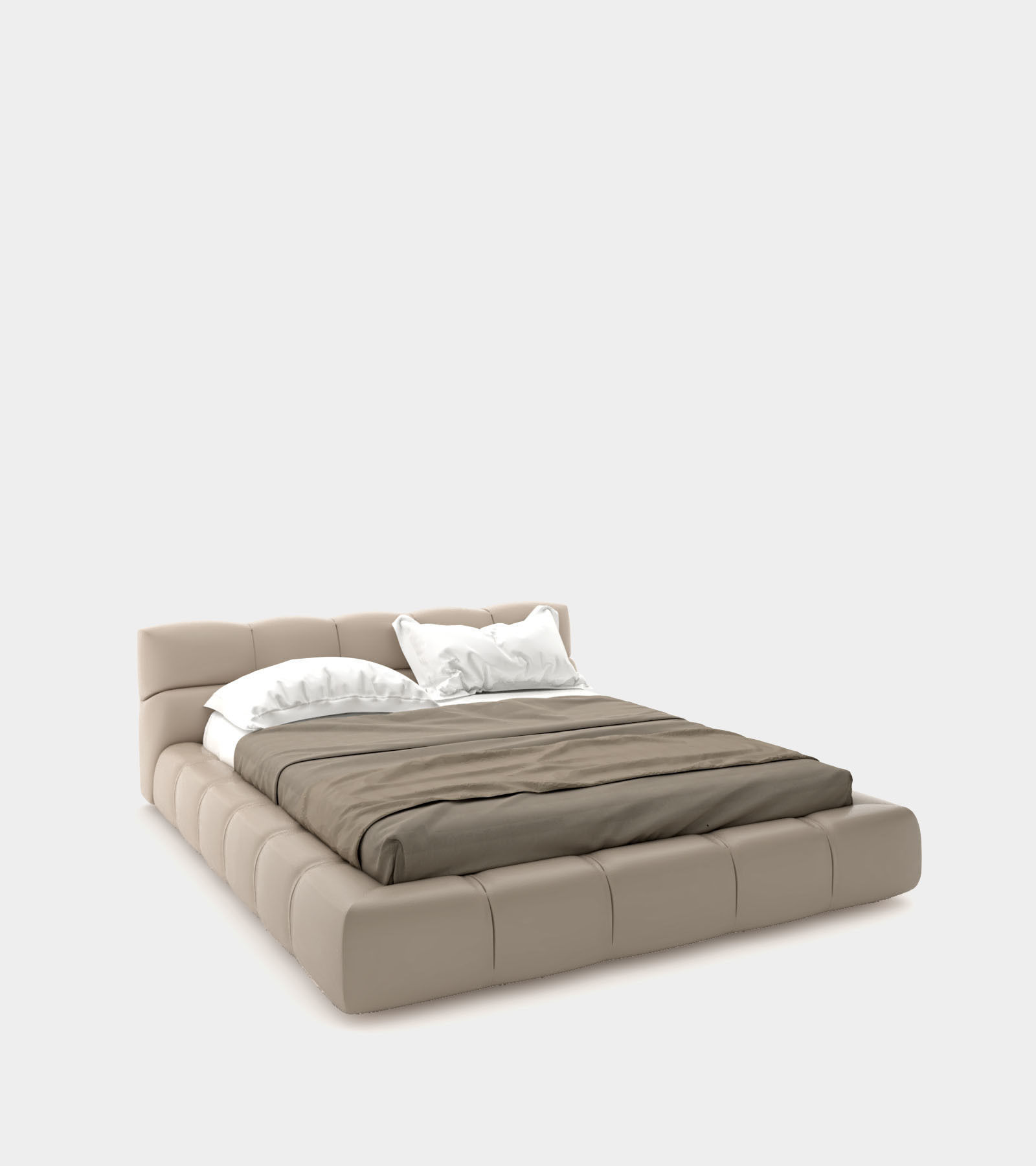 Modern leather bed 3D model_1