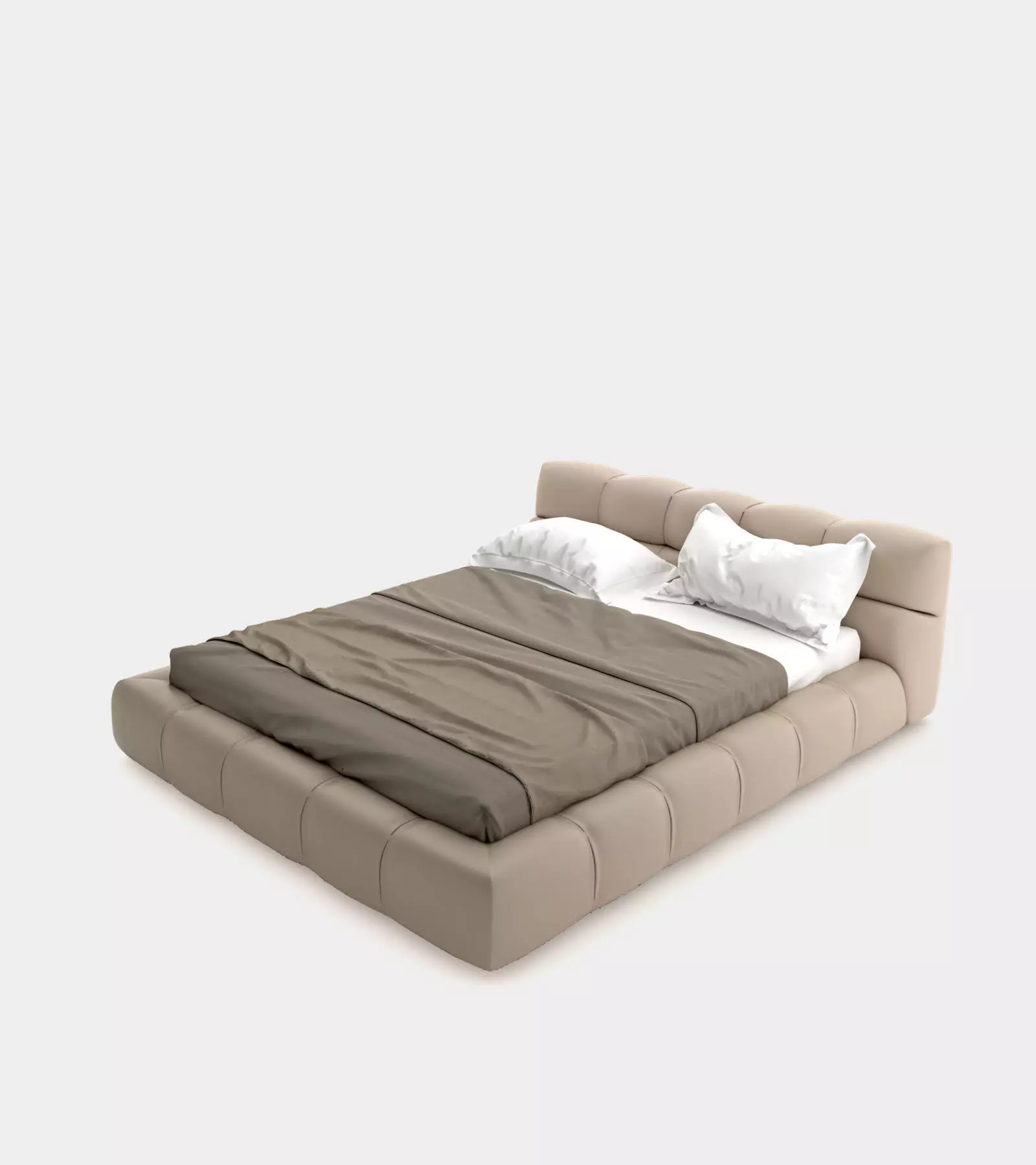 Modern leather bed 3D model_0