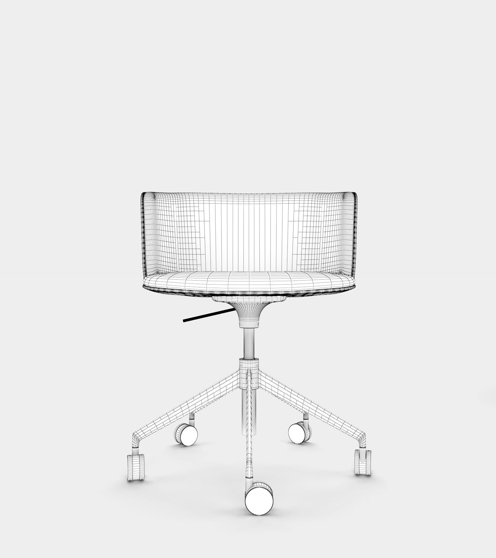 Wheel chair with fabric seat 3D model_3