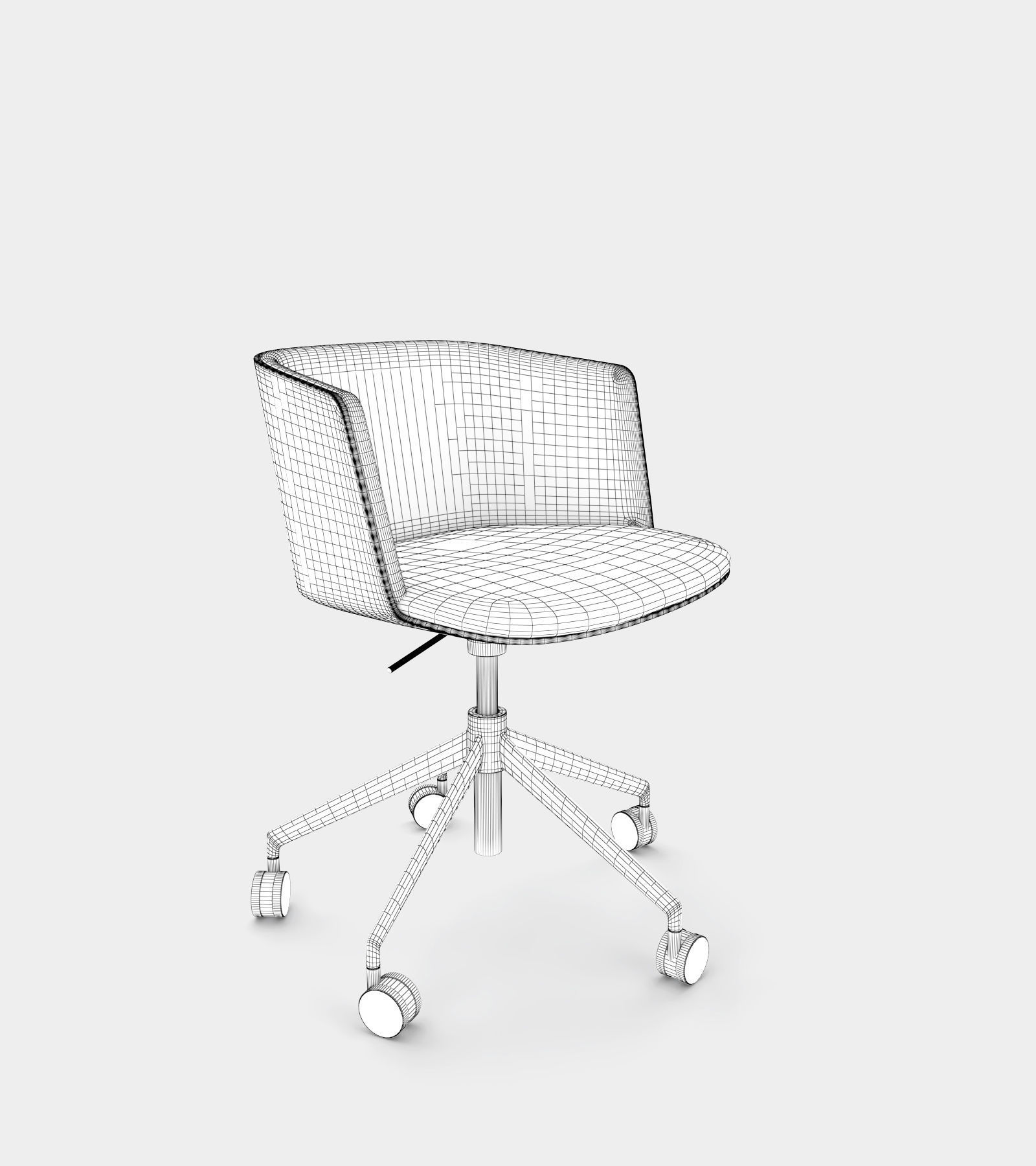 Wheel chair with fabric seat 3D model_2