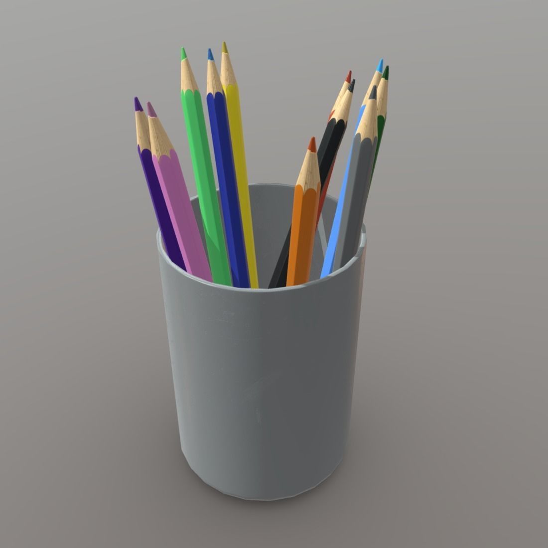Pencil Holder Low-poly 3D model_2