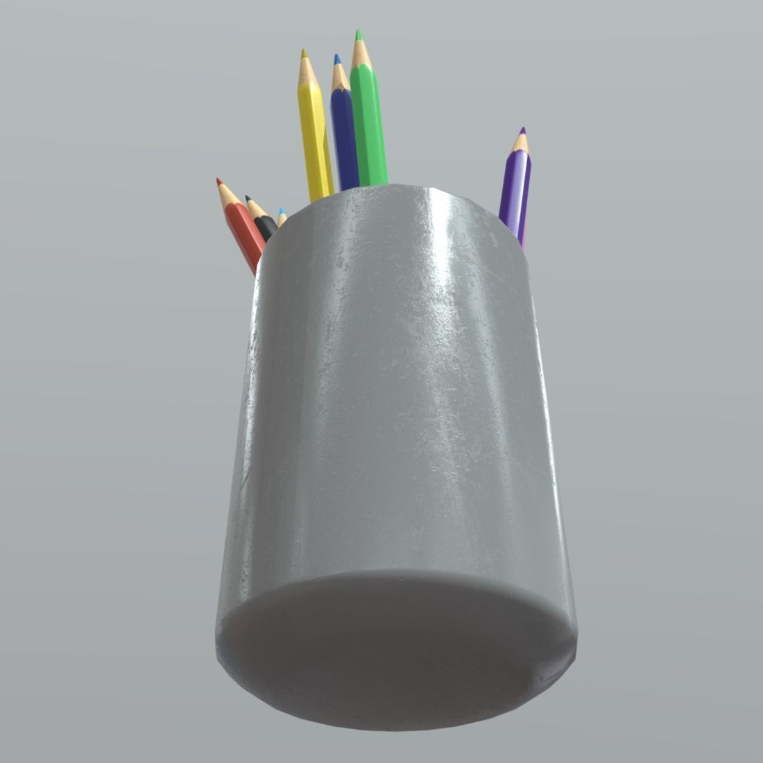 Pencil Holder Low-poly 3D model_6