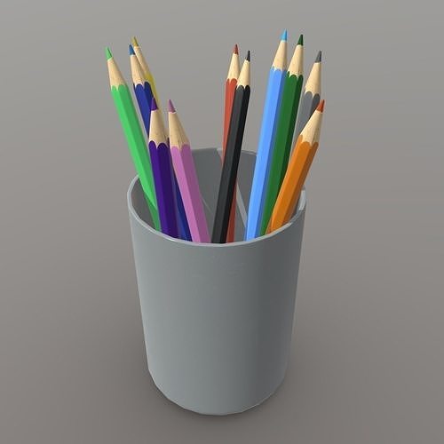 Pencil Holder Low-poly 3D model