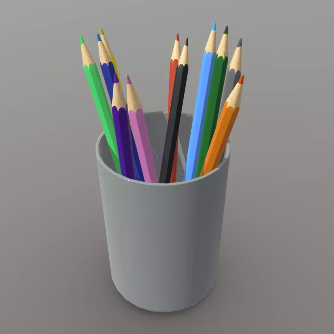 Pencil Holder Low-poly 3D model_0