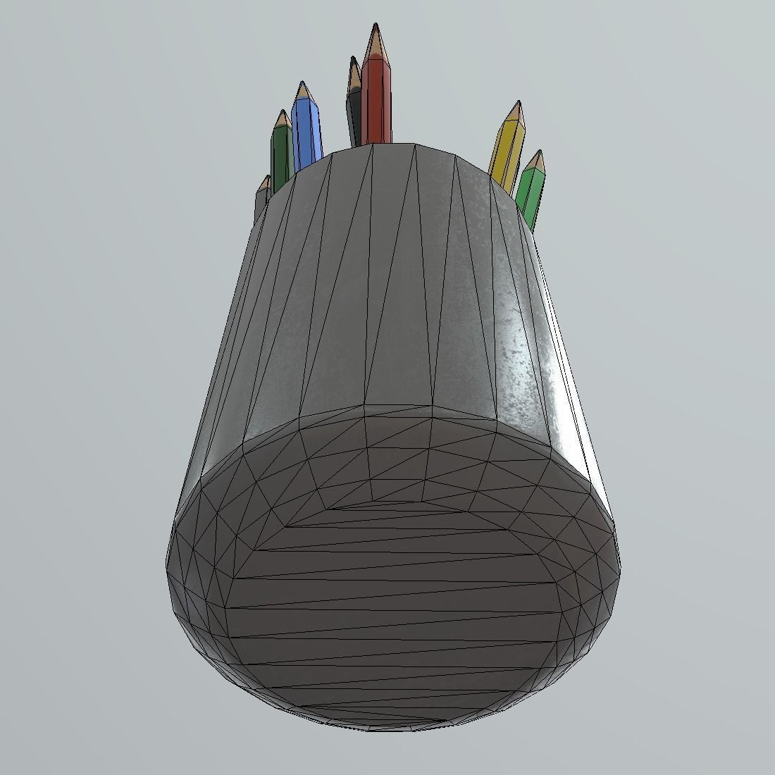 Pencil Holder Low-poly 3D model_9