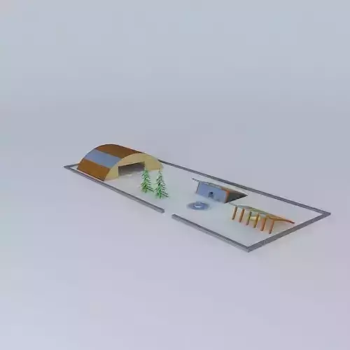 modern house with stuff