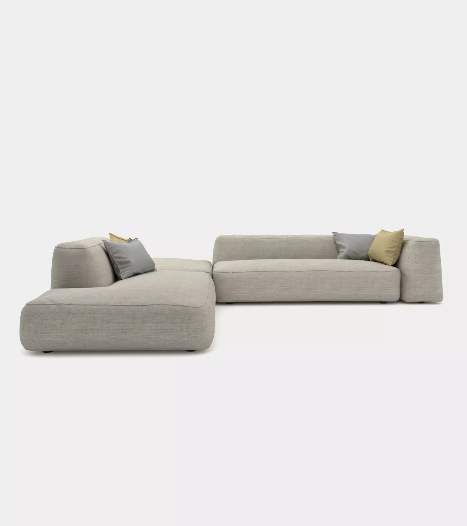 Cozy couch with round edges 3D model_0