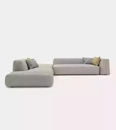 Cozy couch with round edges 3D model