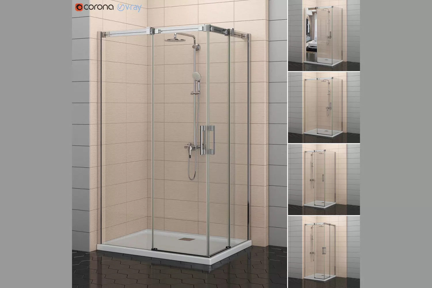 Cabin showers Radaway Espera 3D model_0