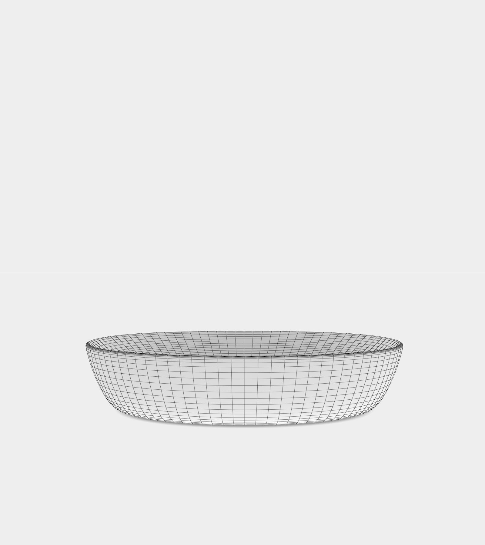 White wash basin with a round shape 3D model_3