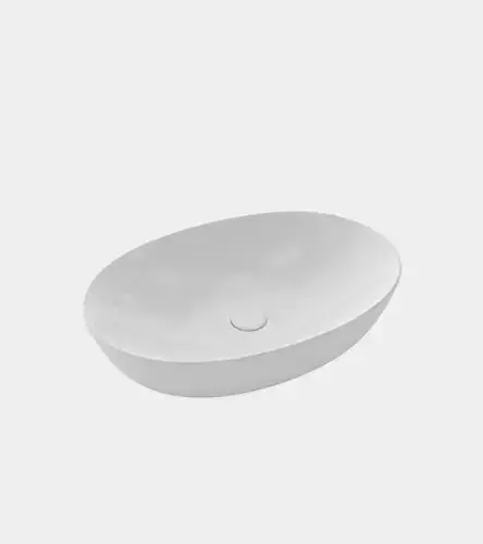 White wash basin with a round shape 3D model