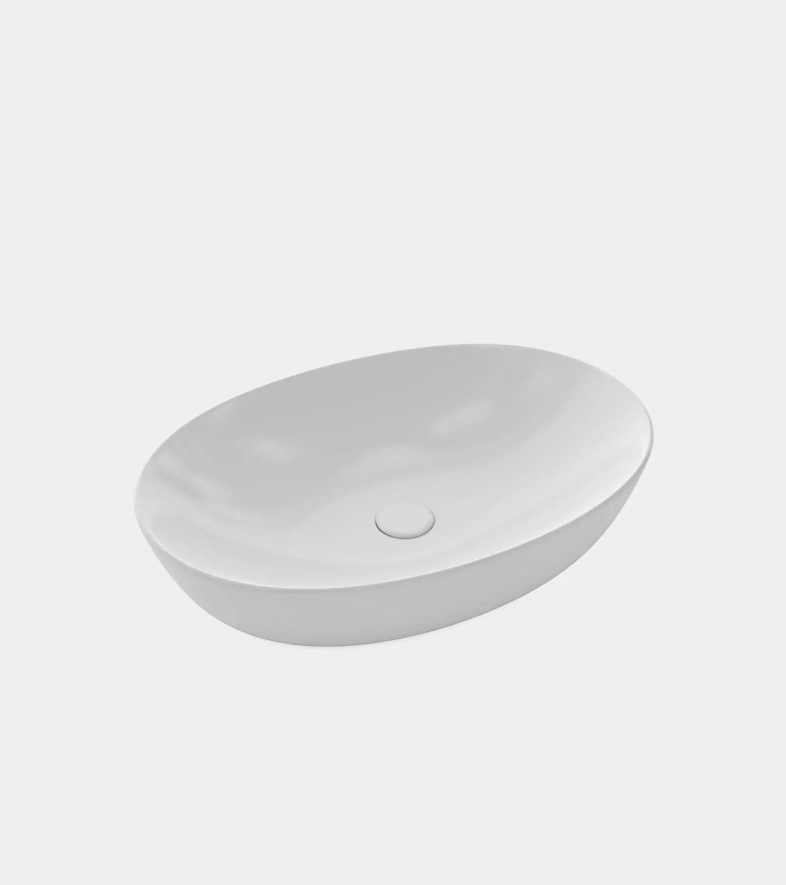White wash basin with a round shape 3D model_0