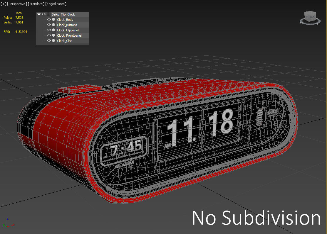 Seiko Flip Alarm Clock 3D model_7