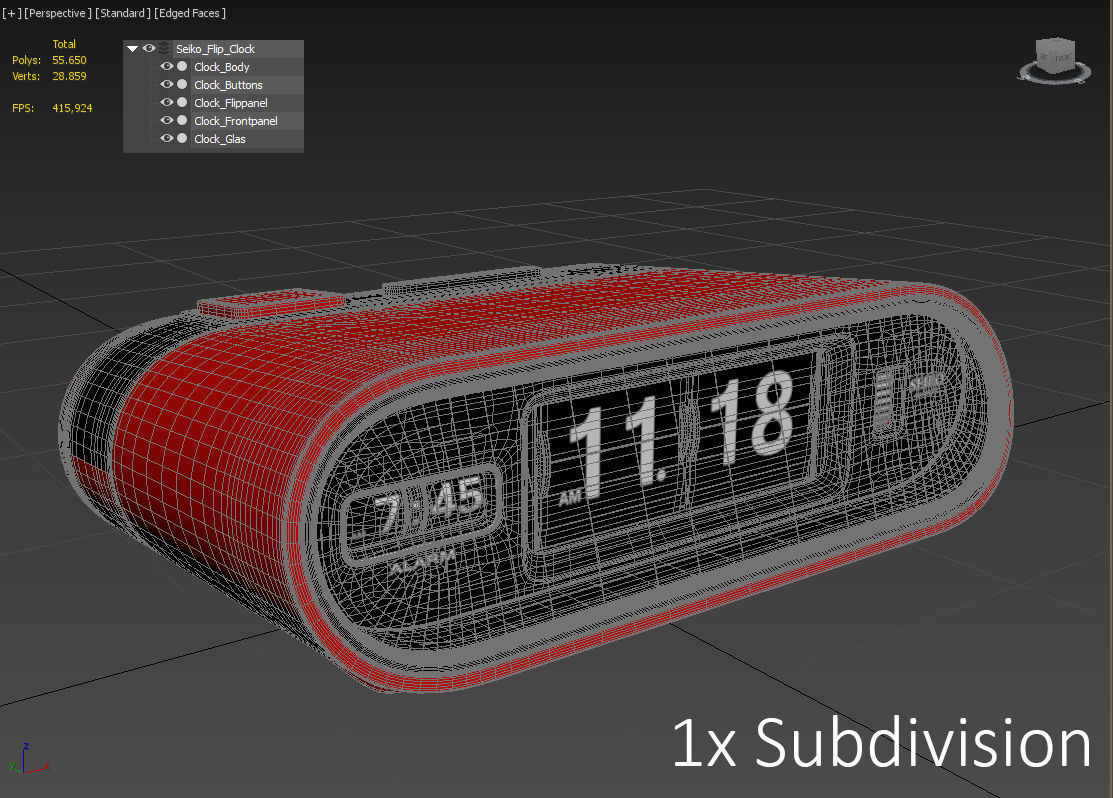 Seiko Flip Alarm Clock 3D model_8