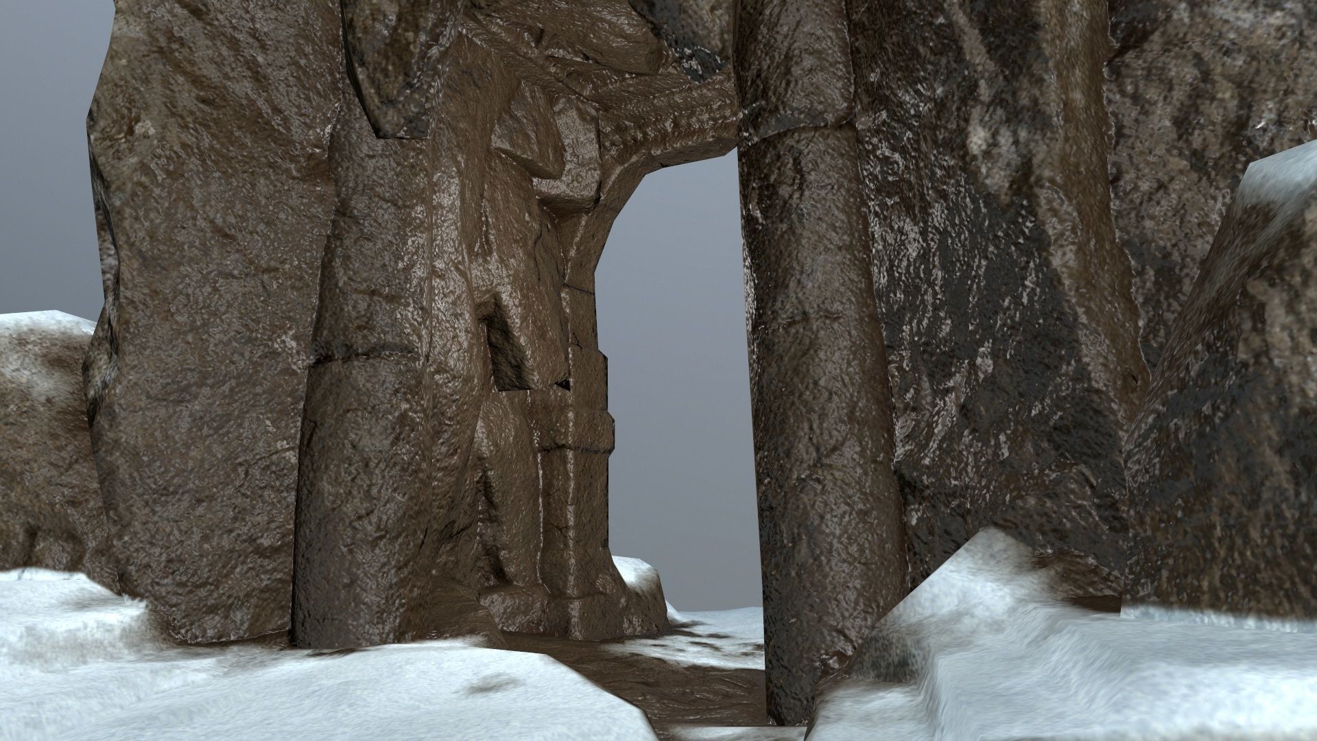 snow skull cave  Low-poly 3D model_12