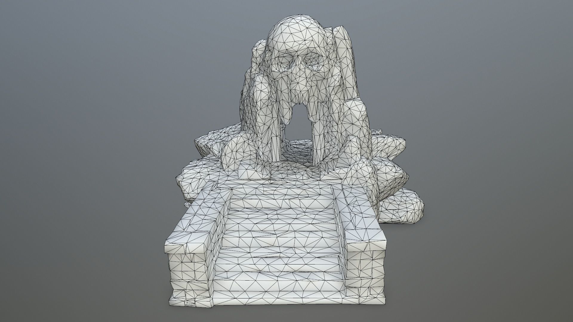 snow skull cave  Low-poly 3D model_16