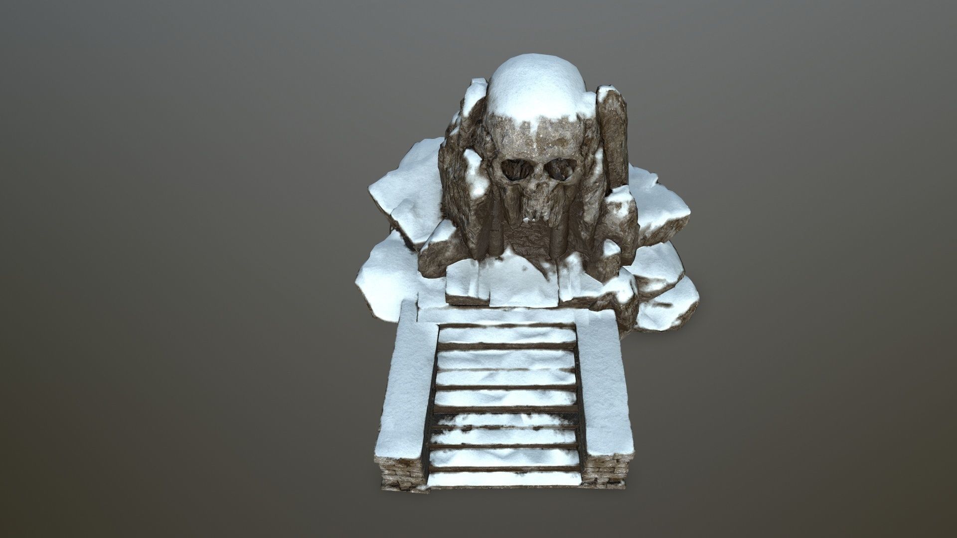 snow skull cave  Low-poly 3D model_14