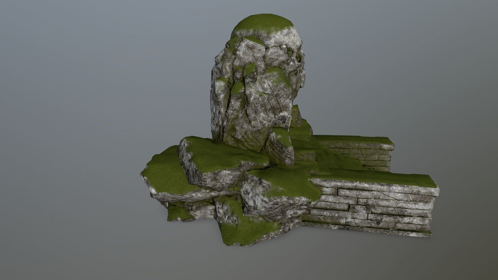 skull cave Low-poly 3D model_2