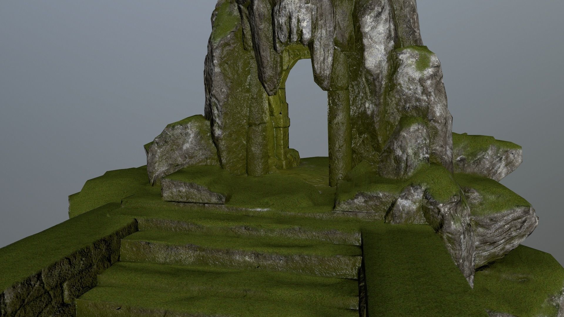 skull cave Low-poly 3D model_9