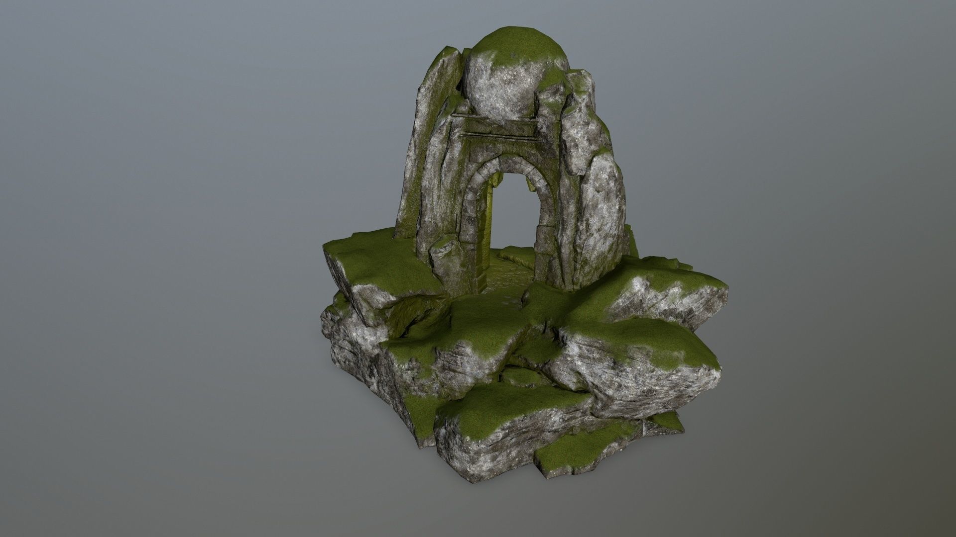 skull cave Low-poly 3D model_4