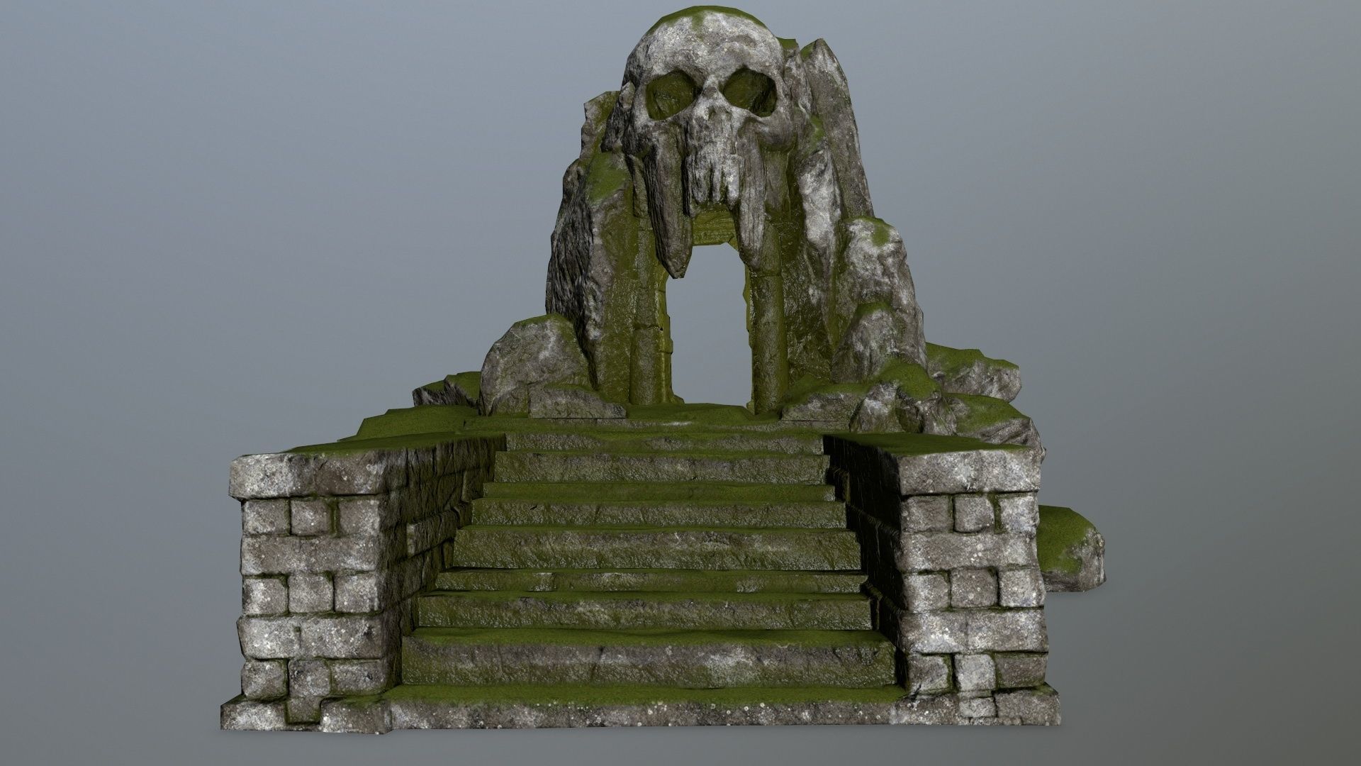 skull cave Low-poly 3D model_8