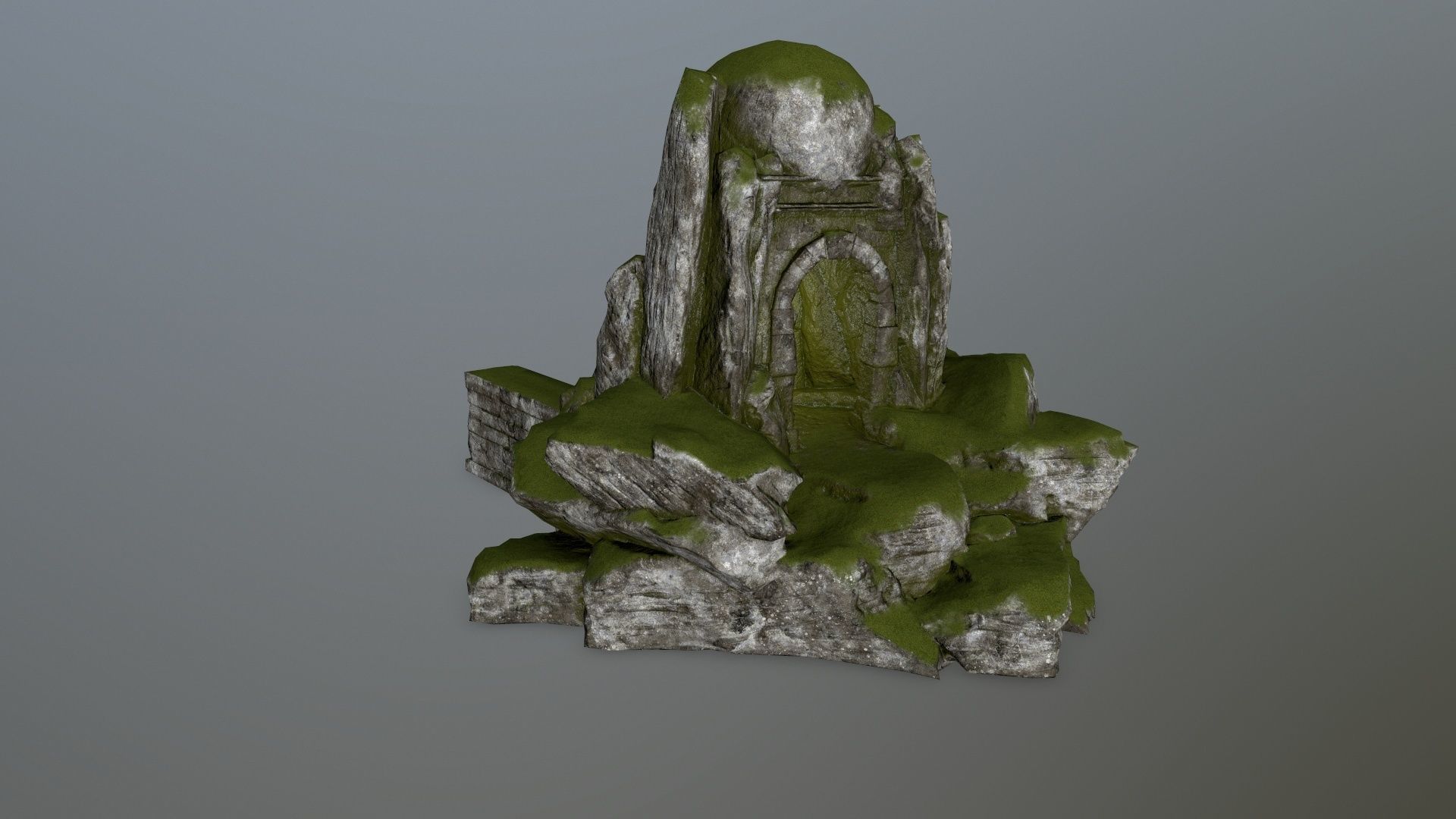 skull cave Low-poly 3D model_5
