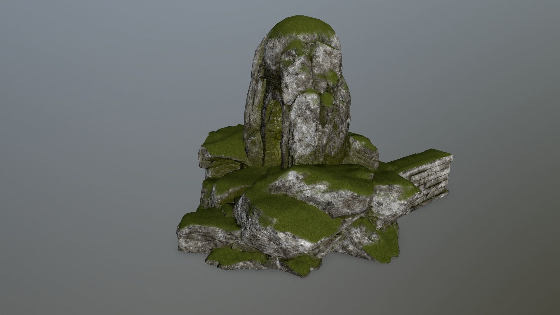 skull cave Low-poly 3D model_3