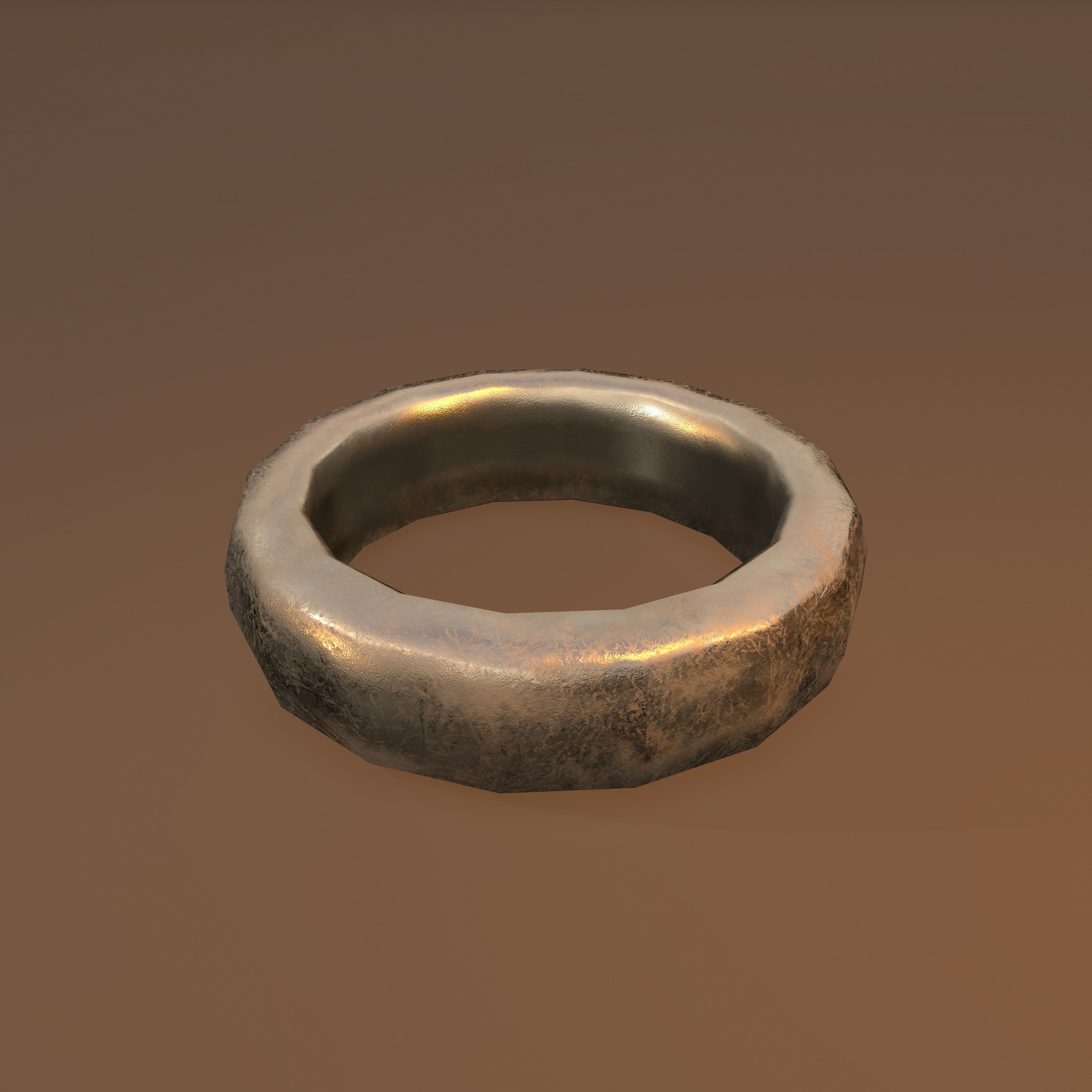 Gold Band Ring Free low-poly 3D model_25