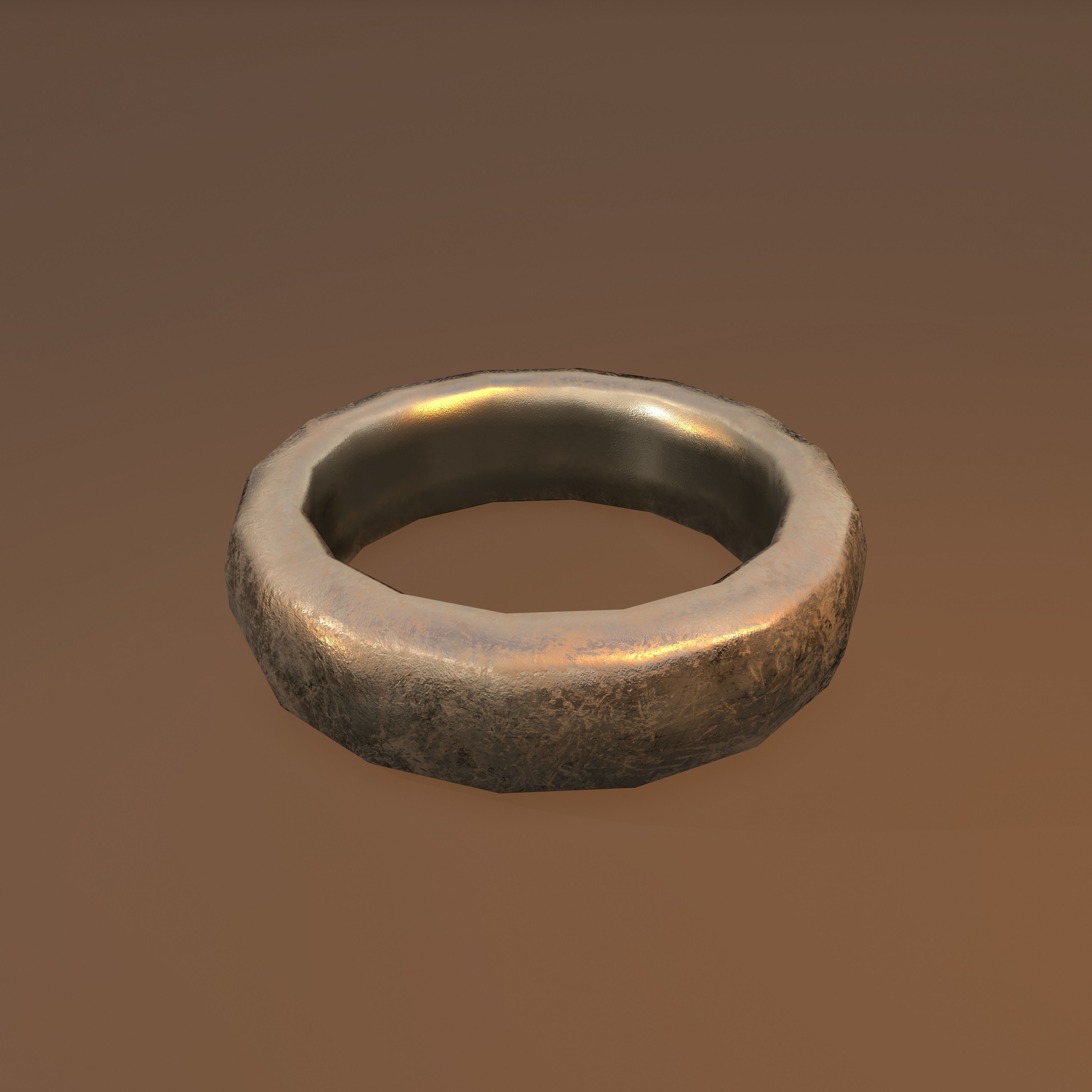 Gold Band Ring Free low-poly 3D model_20