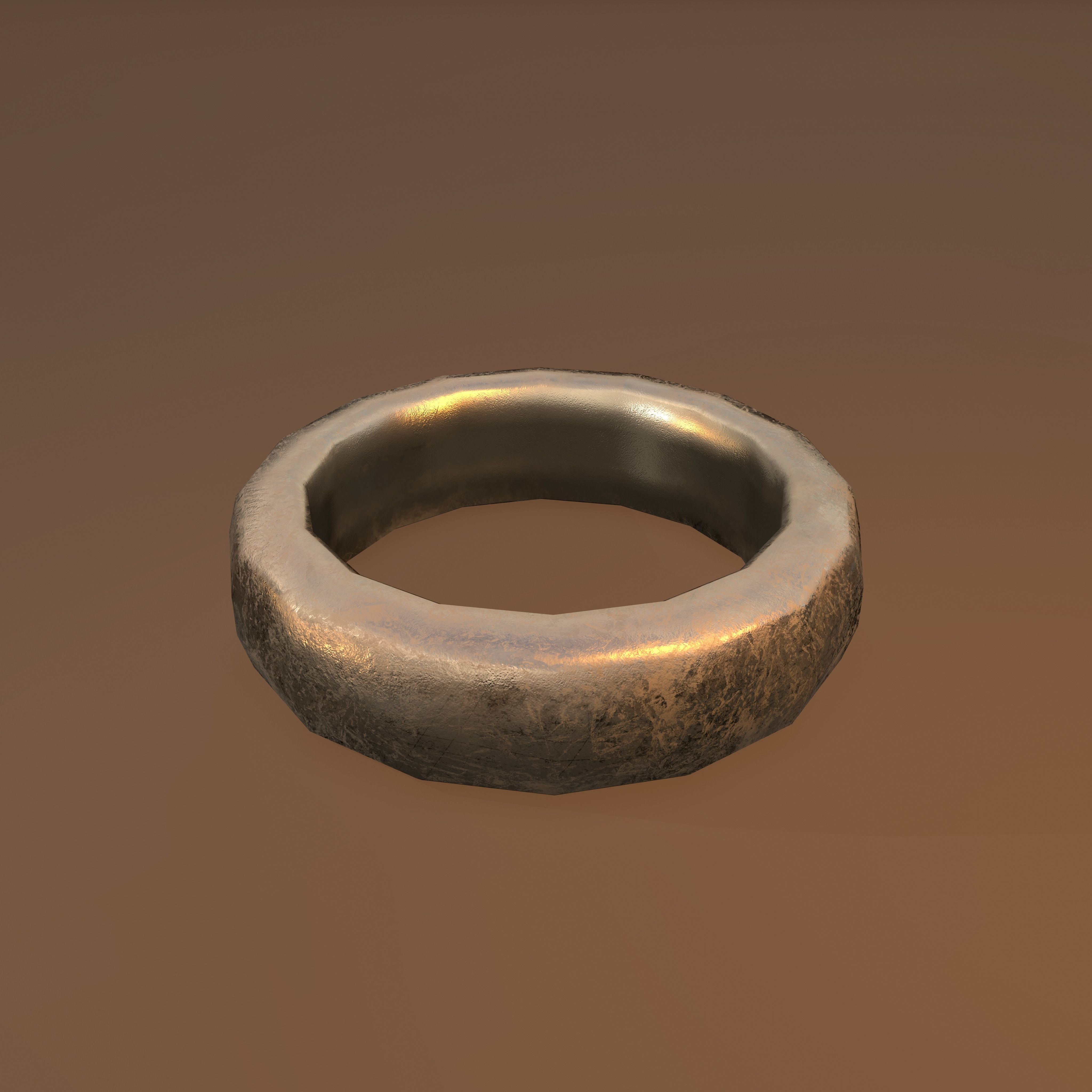 Gold Band Ring Free low-poly 3D model_19