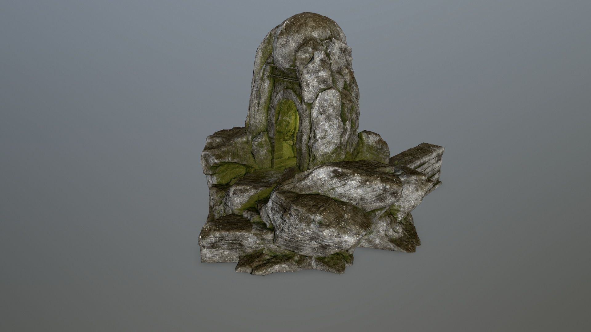 skull cave Low-poly 3D model_3
