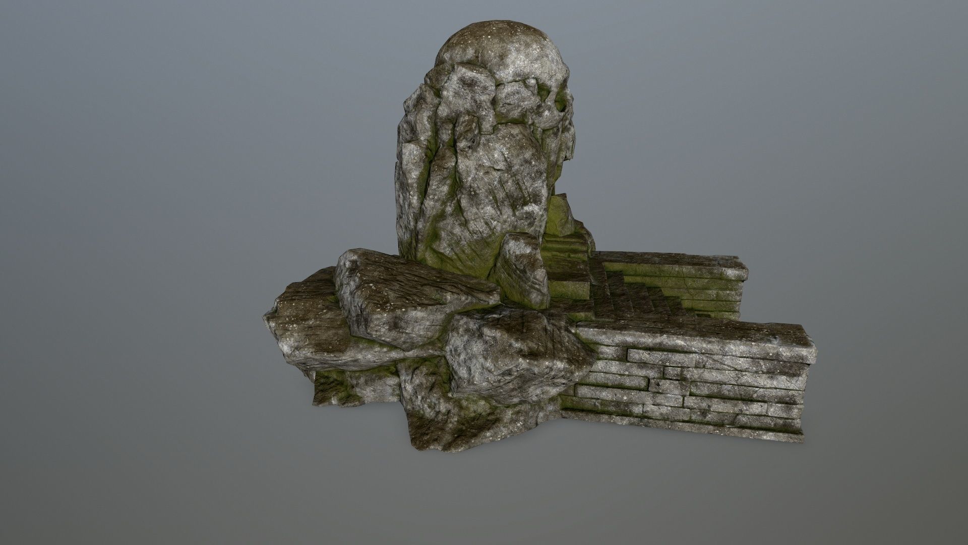 skull cave Low-poly 3D model_2