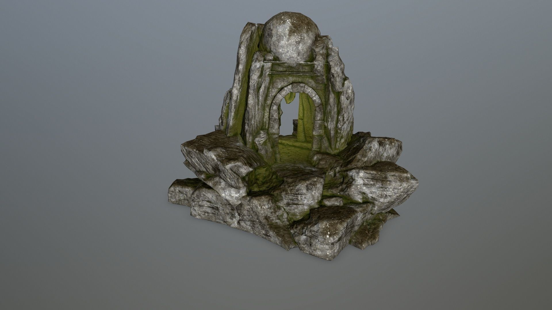skull cave Low-poly 3D model_4