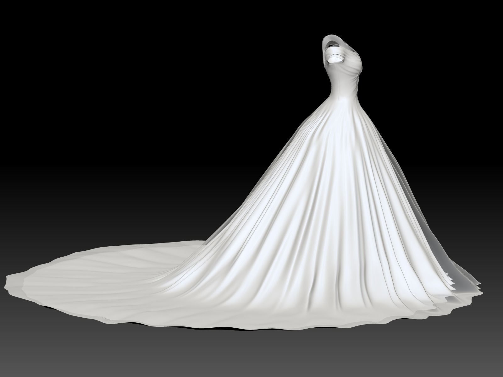 Weding dress V1 Low-poly 3D model_6