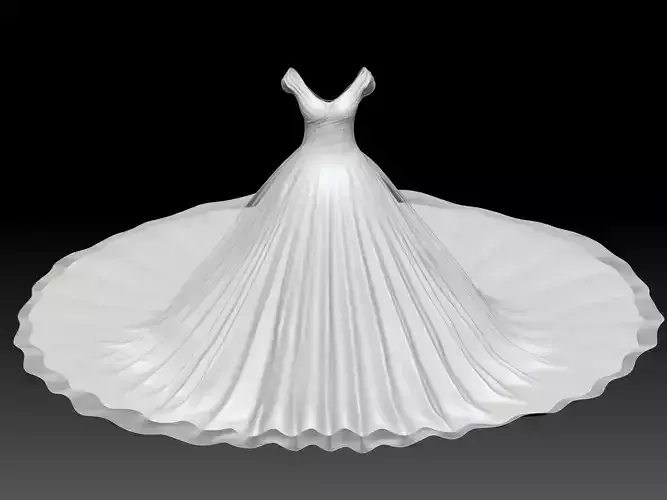 Weding dress V1 Low-poly 3D model