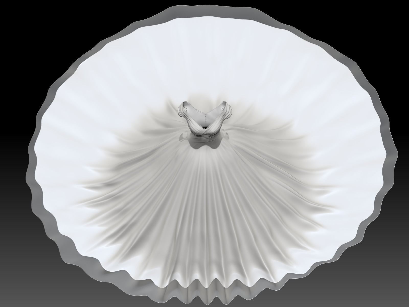 Weding dress V1 Low-poly 3D model_8