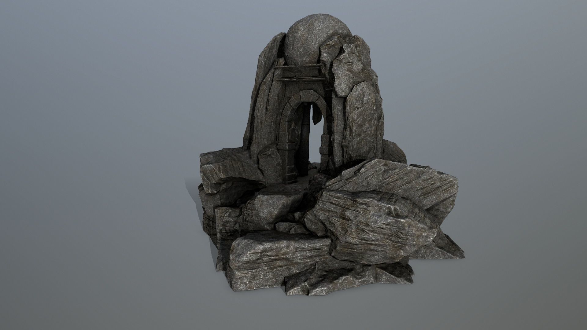 skull cave Low-poly 3D model_3