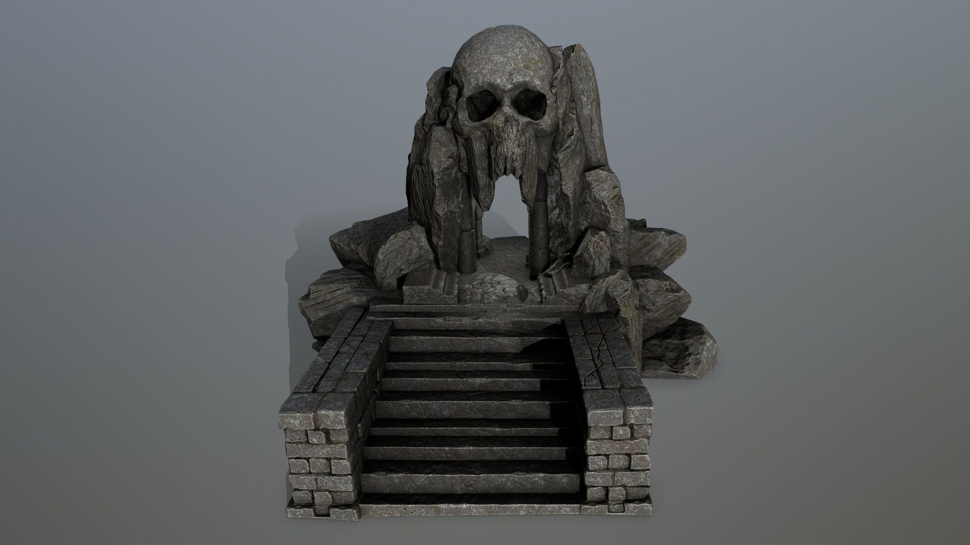 skull cave Low-poly 3D model_8